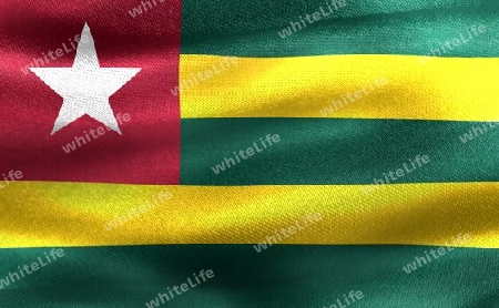 3D-Illustration of a Togo flag - realistic waving fabric flag.