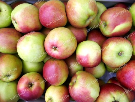 Äpfel in der Verkaufskiste
