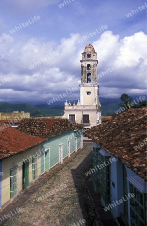 the church the old Town of the Village of trinidad on Cuba in the caribbean sea.