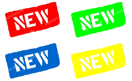 Red sign with the word NEW for your presentation