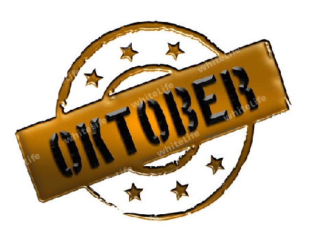 Sign, symbol, stamp or icon for your presentation, for websites and many more named OKTOBER