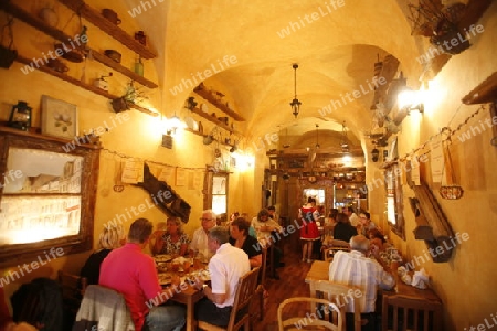 A  Restaurant the old City of Warsaw in Poland, East Europe.