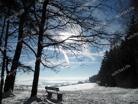 Verschneites Erzgebirge in Deutschland