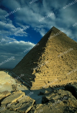 the Pyramids of Giza near the city of Cairo in Egypt in North Africa. 