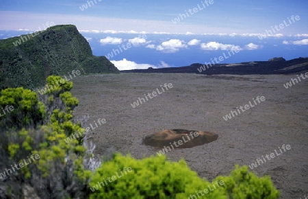 The Landscape allrond the Volcano  Piton de la Fournaise on the Island of La Reunion in the Indian Ocean in Africa.