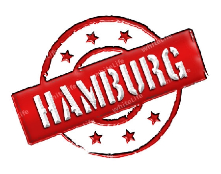 Sign and stamp for your presentation, for websites and many more named HAMBURG