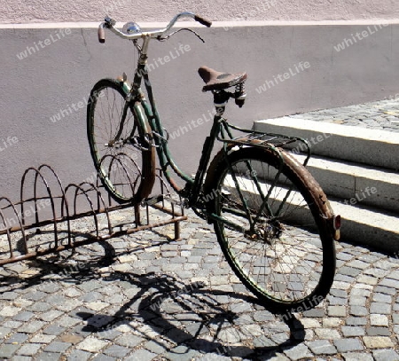 old bike with silhouette