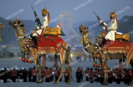 the parade at the national day in the City of New Delhi in India.