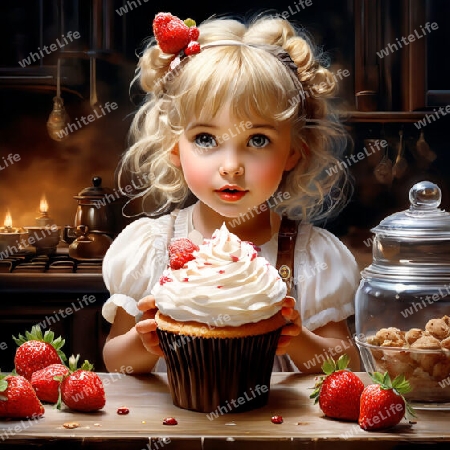 Kleines Kind mit Cupcake