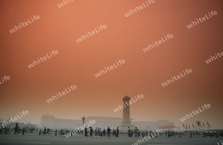 the tiananmen square in the city of beijing in the east of china in east asia. 