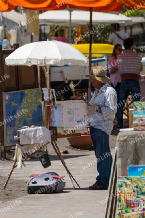 Maler in Positano am Hafen