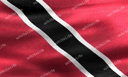 3D-Illustration of a Trinidad and Tobago flag - realistic waving fabric flag.