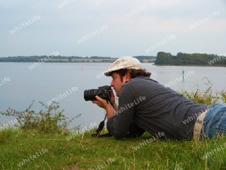Self Portrait of the nature photographer in action