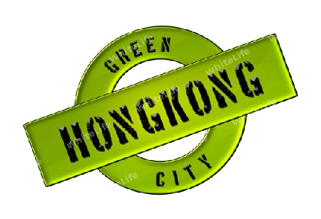 GREEN CITY HONGKONG - Zeichen, Symbol, Banner fuer Prospekte, Flyer, Internet, ...
