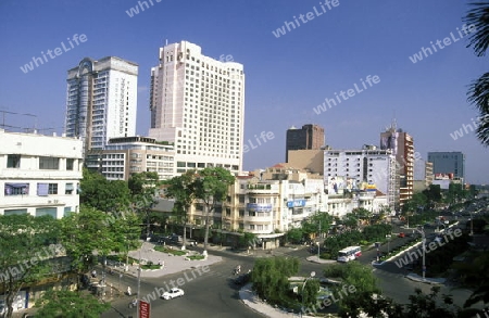 Das Stadtzentrum von Ho Chi Minh City oder Saigon im sueden von Vietnam in Suedostasien.  