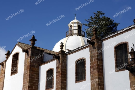 the church in the Village of Teror in the Mountains of central Gran Canay on the Canary Island of Spain in the Atlantic ocean.