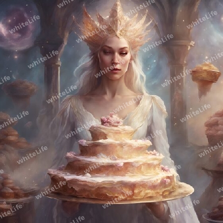 Frau mit Torte