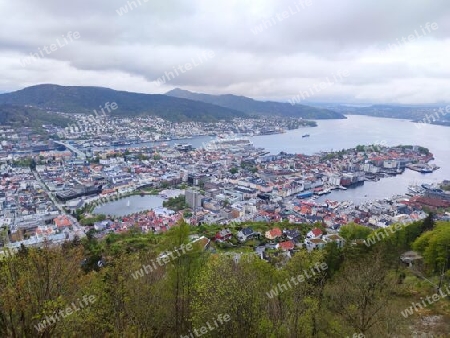 Blick auf Bergen, Norwegen