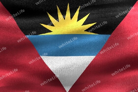 Antigua and Barbuda flag - realistic waving fabric flag
