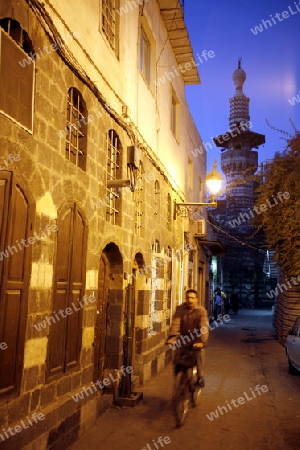 Eine Gasse im Souq in der Altstadt der Syrischen Hauptstadt Damaskus
