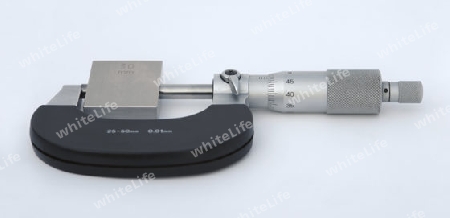 precision theme showing a micrometer isolated on white with clipping path