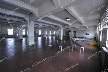 ehemaliger Speisesaal  im Gefaengnis,   Alcatraz Island, Kalifornien, USA