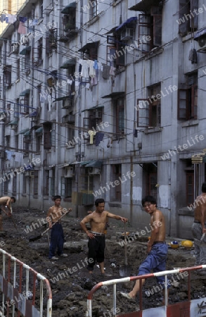 construction in the city of Shenzhen north of Hongkong in the province of Guangdong in china in east asia. 