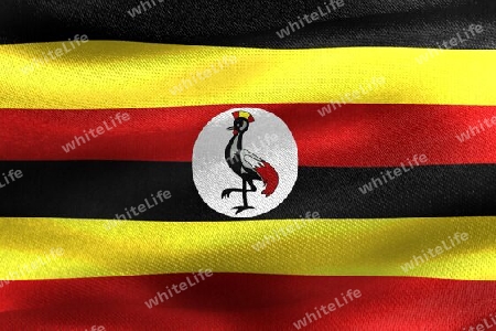 3D-Illustration of a Uganda flag - realistic waving fabric flag.