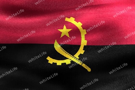 Angola flag - realistic waving fabric flag
