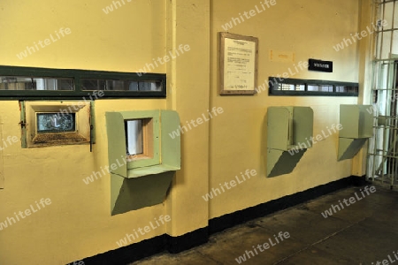 Gegensprecheinrichtung f?r Gefangene und deren Besucher im Gef?ngnis,   Alcatraz Island, Kalifornien, USA