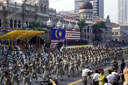 The National Day at the Sultan Abdul Samad Palace at the Merdeka Square  in the city of  Kuala Lumpur in Malaysia in southeastasia.