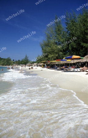the beach at the coast of the Town of Sihanoukville in cambodia in southeastasia. 