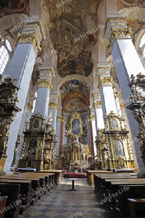 Innenraum der Kirche St. Giles, Prag Altstaedter Ring, Altstadt, Tschechien, Europa, Boehmen, Europa