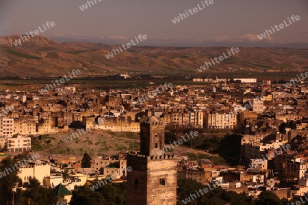 The Medina of old City in the historical Town of Fes in Morocco in north Africa.
