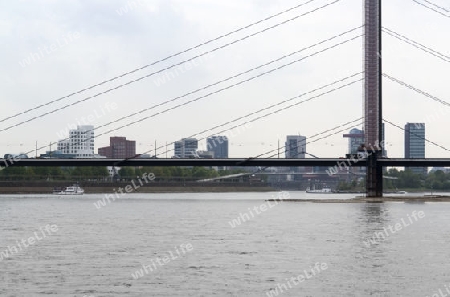 River Rhine scenery with skyline in D