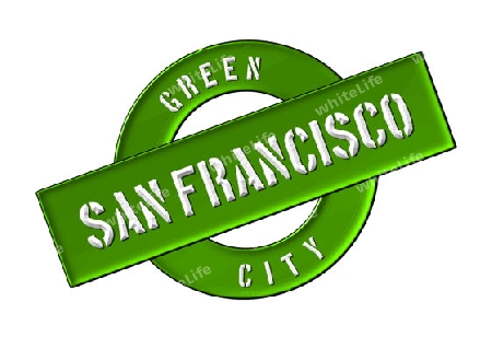 GREEN CITY SAN FRANCISCO - Zeichen, Symbol, Banner fuer Prospekte, Flyer, Internet, ...