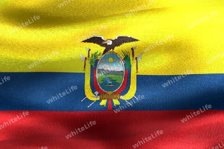 Ecuador flag - realistic waving fabric flag