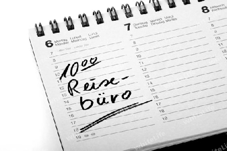 Termineintrag " Reisbuero" in einem Terminkalender