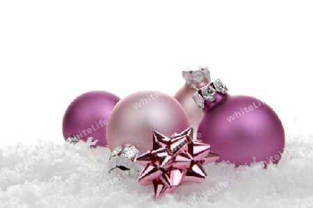 Weihnachten, Weihnachtskugeln rosa