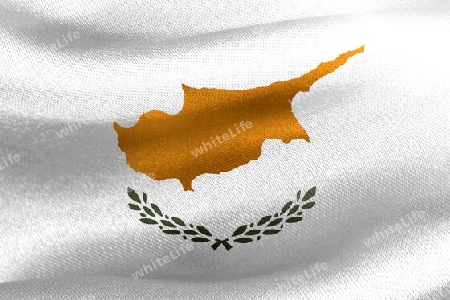 Cyprus flag - realistic waving fabric flag