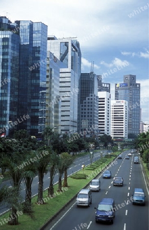 Die Skyline in der Innenstadt von jakarta der Hauptstadt von Indonesien