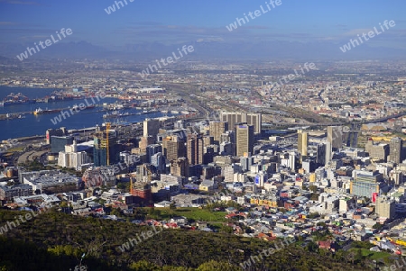 Innenstadt von Kapstadt, gesehen vom Signal Hill, Kapstadt, West Kap, Western Cape, S?dafrika, Afrika