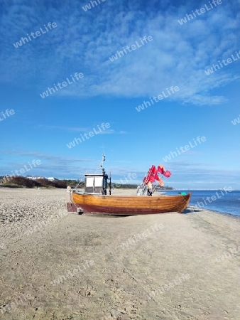Fischerboot am Strand, Insel Usedom