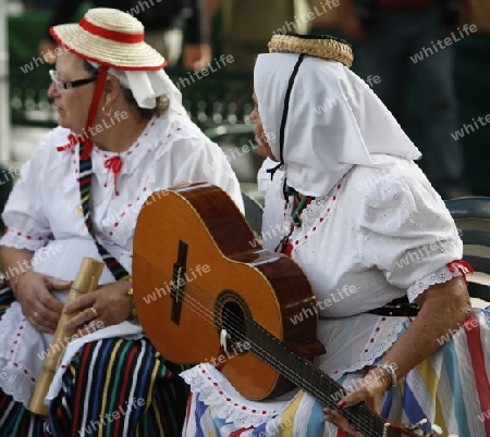 a traditional Dance in the old town of Teguise on the Island of Lanzarote on the Canary Islands of Spain in the Atlantic Ocean. on the Island of Lanzarote on the Canary Islands of Spain in the Atlantic Ocean.
