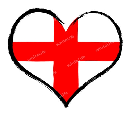 England - The beloved country as a symbolic representation as heart - Das geliebte Land als symbolische Darstellung als Herz