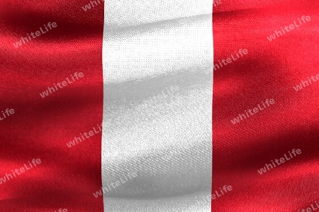 Peru flag - realistic waving fabric flag