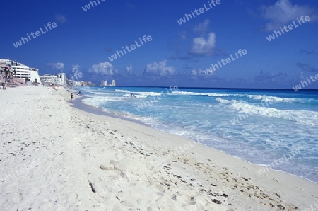 The Beach of Cancun in the Province Yucatan in the south of Mexico 