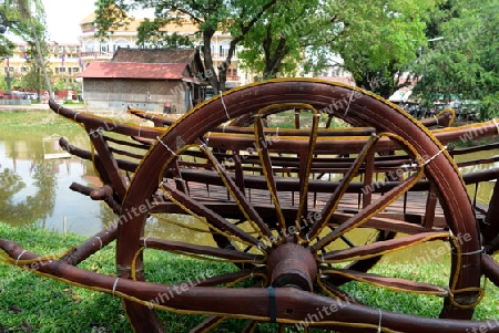 A old wagon in the old City of Siem Riep near the Ankor Wat Temples in the west of Cambodia.