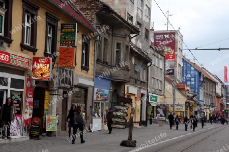 Die Einkaufsstrasse Obchodna in der Altstadt in Bratislava der Hauptstadt der Slowakei.