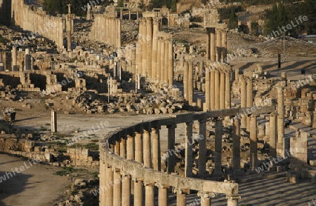 the Roman Ruins of Jerash in the north of Amann in Jordan in the middle east.